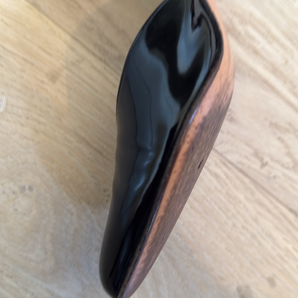 Salvatore Ferragamo Womens Sz 7 4A Black Patent Leather Slingback Clear Strap - Picture 12 of 16